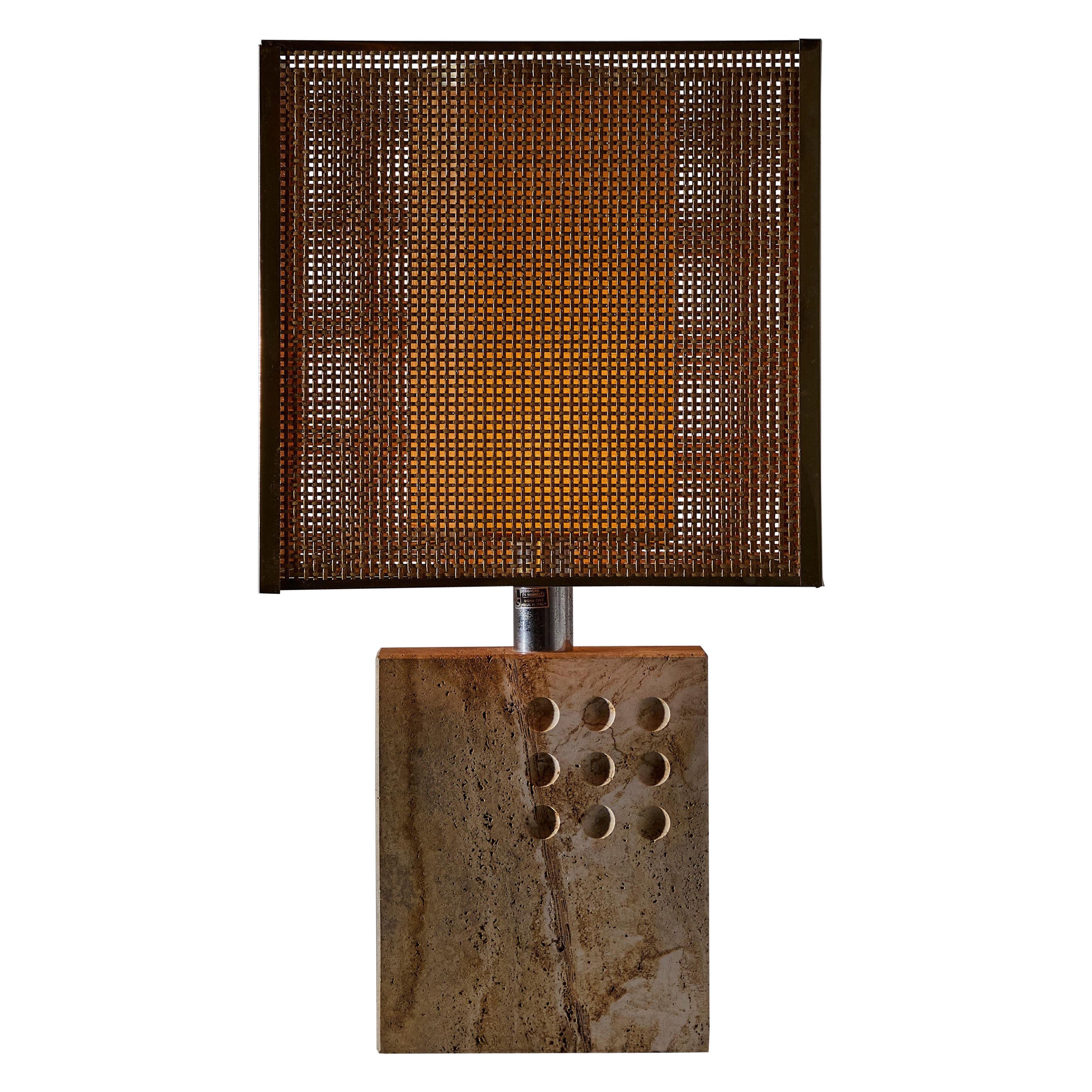 Travertine Table Lamp from Fratelli Mannelli for Signa For Sale