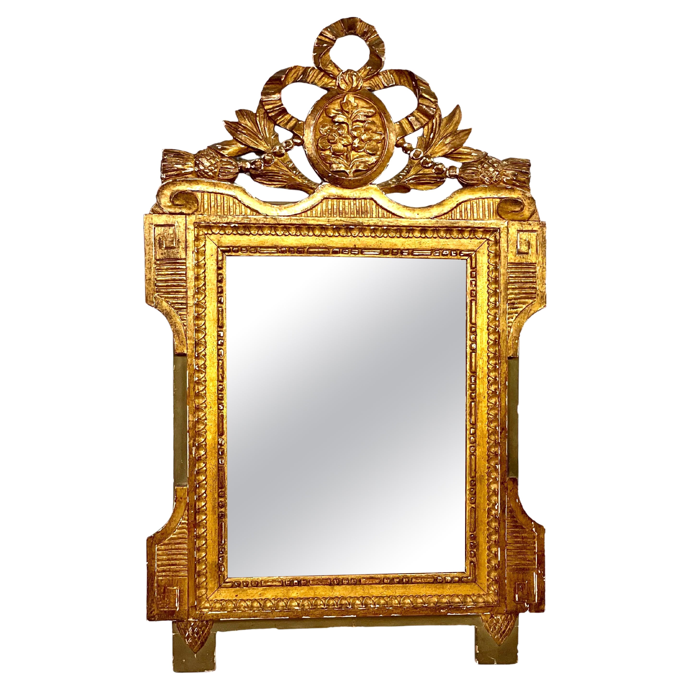 19th Century Louis XVI Giltwood Wall Mirror