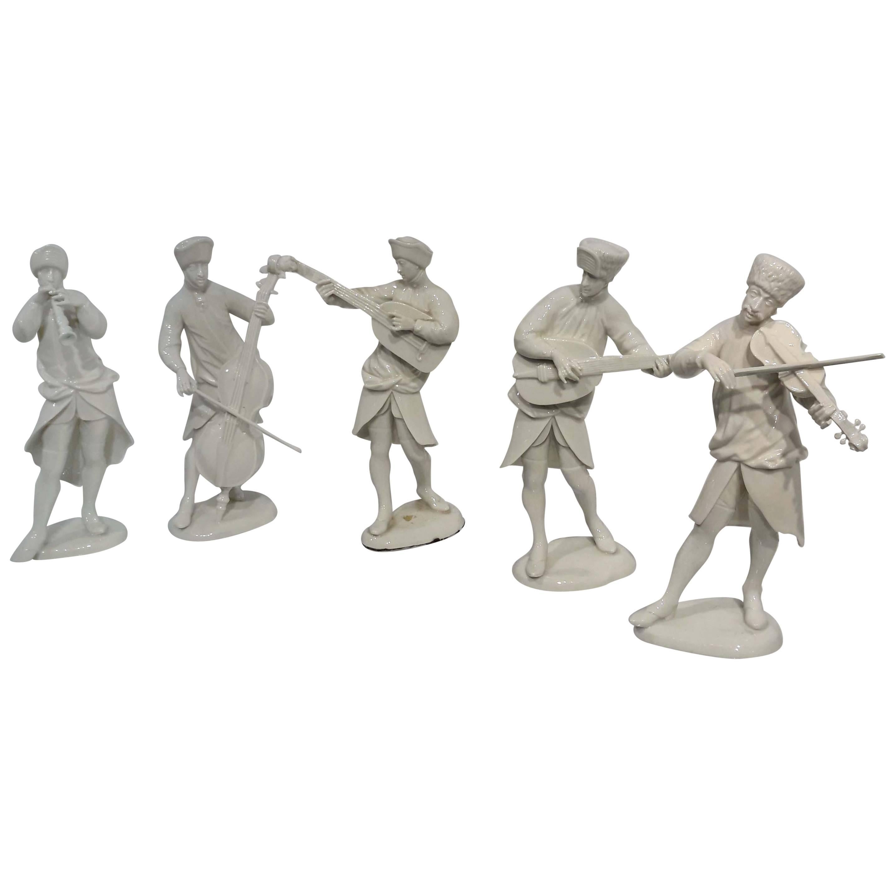 Group of Five Nymphenburg Porcelain Musicians, 19th Century For Sale