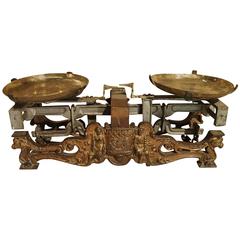 Antique Painted Cast Iron Scale with Paris Coat of Arms