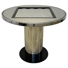 Mid-Century Steel Chess or Checkers Game Table, 1970s