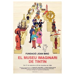Original Vintage Poster Tintin Imaginary Museum Joan Miro Foundation Herge