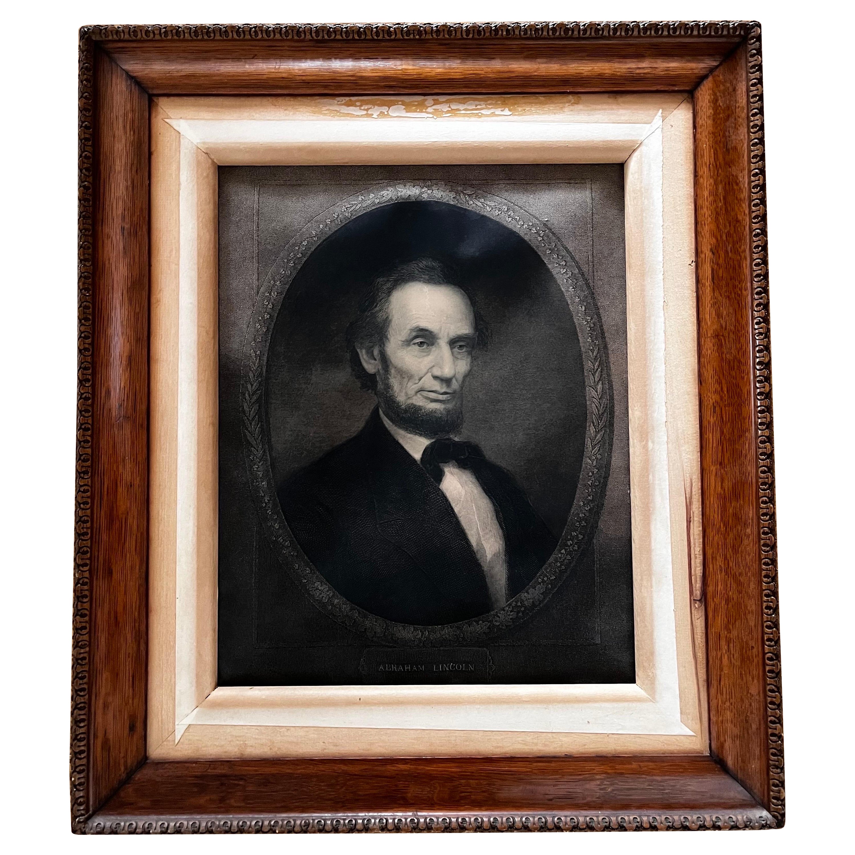 Litografía Retrato de Abraham Lincoln por William E. Marshall, 1866