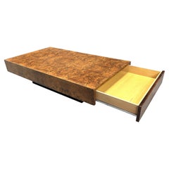 Vintage burl wooden coffee table, 1970s