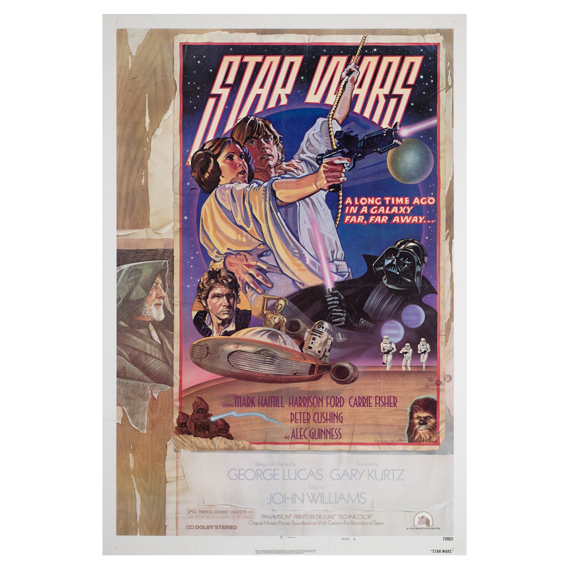 Affiche d'origine du film « Star Wars US 1 Sheet Style D », Struzen, 1977 en vente