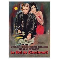 THE CINCINNATI KID 1966 French Moyenne Film Movie Poster, GEORGES ALLARD