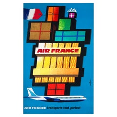 Air France 1962 Airline Advertising Poster, Nathan