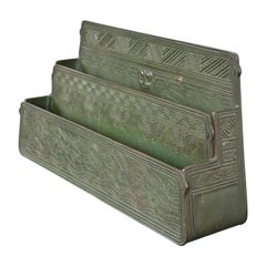 Tiffany Studios New York American Indian Pattern Bronze Letter Rack
