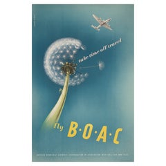 Poster pubblicitario della compagnia aerea BOAC del 1950 circa, Norman Weaver