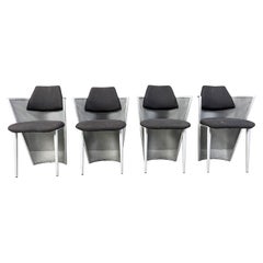 Postmodern metal dining chairs, 1980s