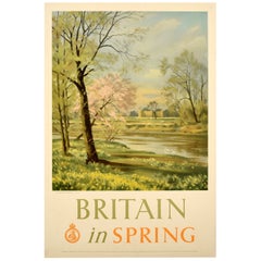 Original Vintage-Reiseplakat „ Britain In Spring Country View“, Donald Towner, Donald Towner, Großbritannien