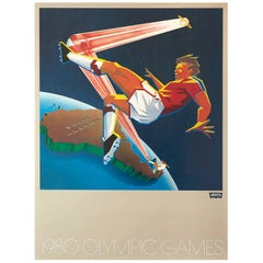 Affiche sportive originale de Levi's Moscou des Jeux olympiques de 1980 en Amérique du Sud