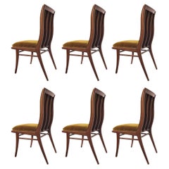 Art Deco Style Upholstered Dining Chairs, Set of 6