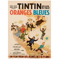 'Tintin et les Oranges Bleues' Original Vintage French Movie Poster, 1964