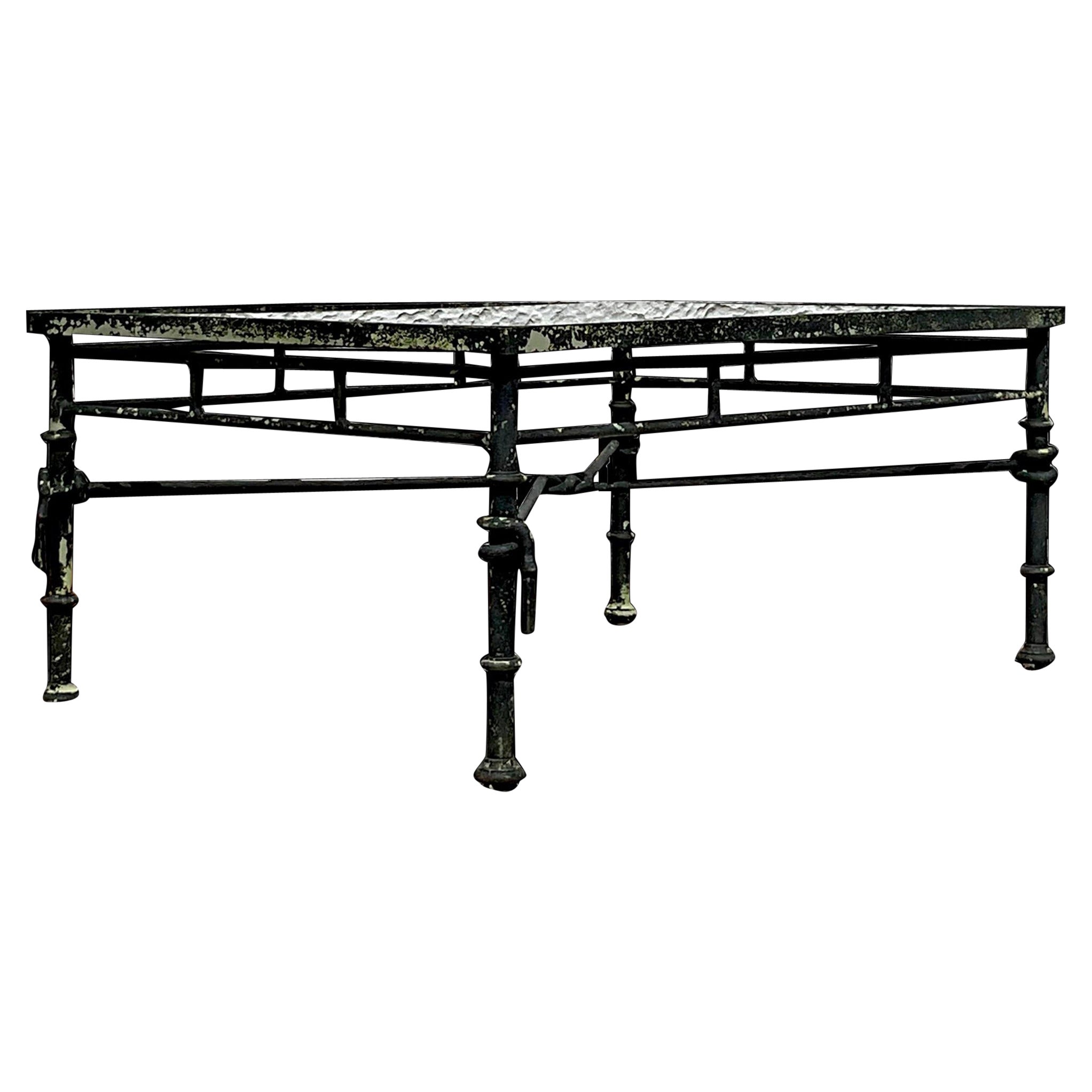 Table basse vintage Boho en fer forgé à nœuds