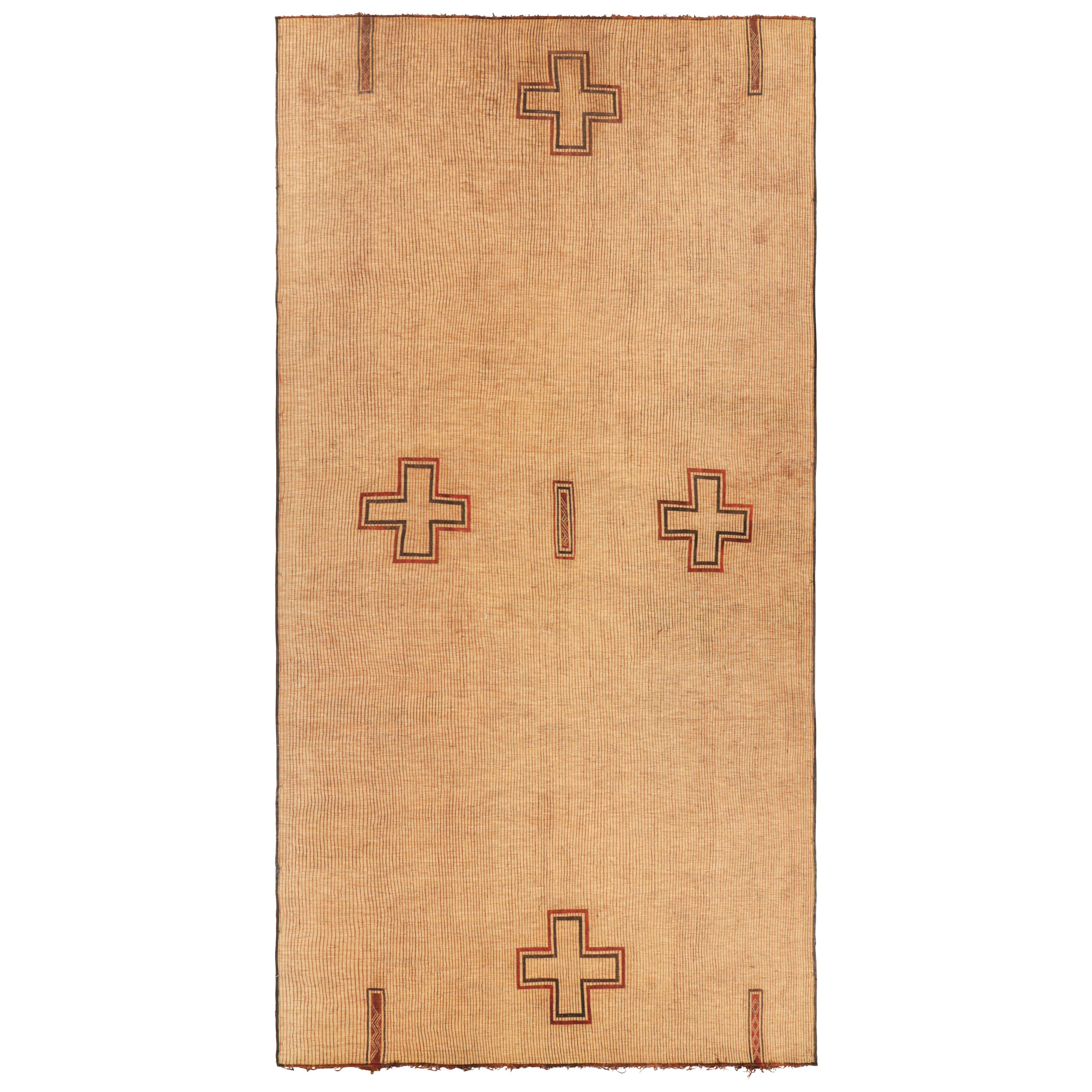 Alfombra Tuareg Vintage Marroquí de Gran Tamaño con Motivos Geométricos, de Rug & Kilim