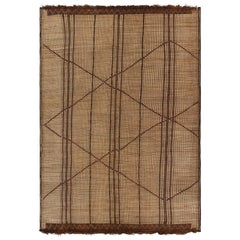 Tappeto Tuareg marocchino vintage di colore beige con strisce geometriche, da Rug & Kilim