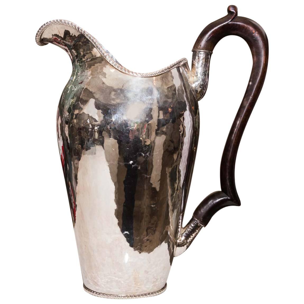Hammered Silver Pitcher For Sale