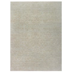 Alfombra floral moderna RA7 de lana gris hecha a mano por Doris Leslie Blau