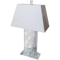 Mid-Century Lucite Lamp with Custom Shade