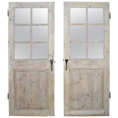 Antique Set of Two 18th Century Wooden Doors with Matching Hardware from Lyon 12