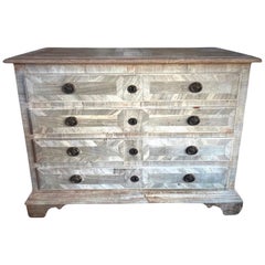 18th Century Italian Bleached Walnut Chest of Drawers with Crossbanded Veneer