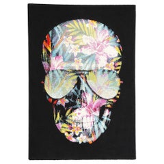 Tropical Black Swedish Pompeo Skull Rug
