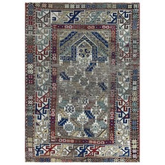 Antique Caucasian Shirvan/ Kazak Prayer Rug, AS IS c-1880