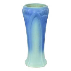 Van Briggle Arts & Crafts Blue and Turquoise Glazed Ceramic Vase