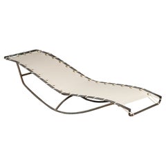 Walter Lamb for Brown Jordan Bronze 'Waikiki' Rocking Chaise, 1960s, New Canvas