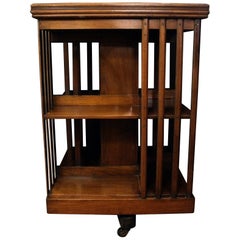 Circa 1890 English Sheraton Revival Revolving Bookcase