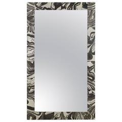 Black and White Marbleized Mirror