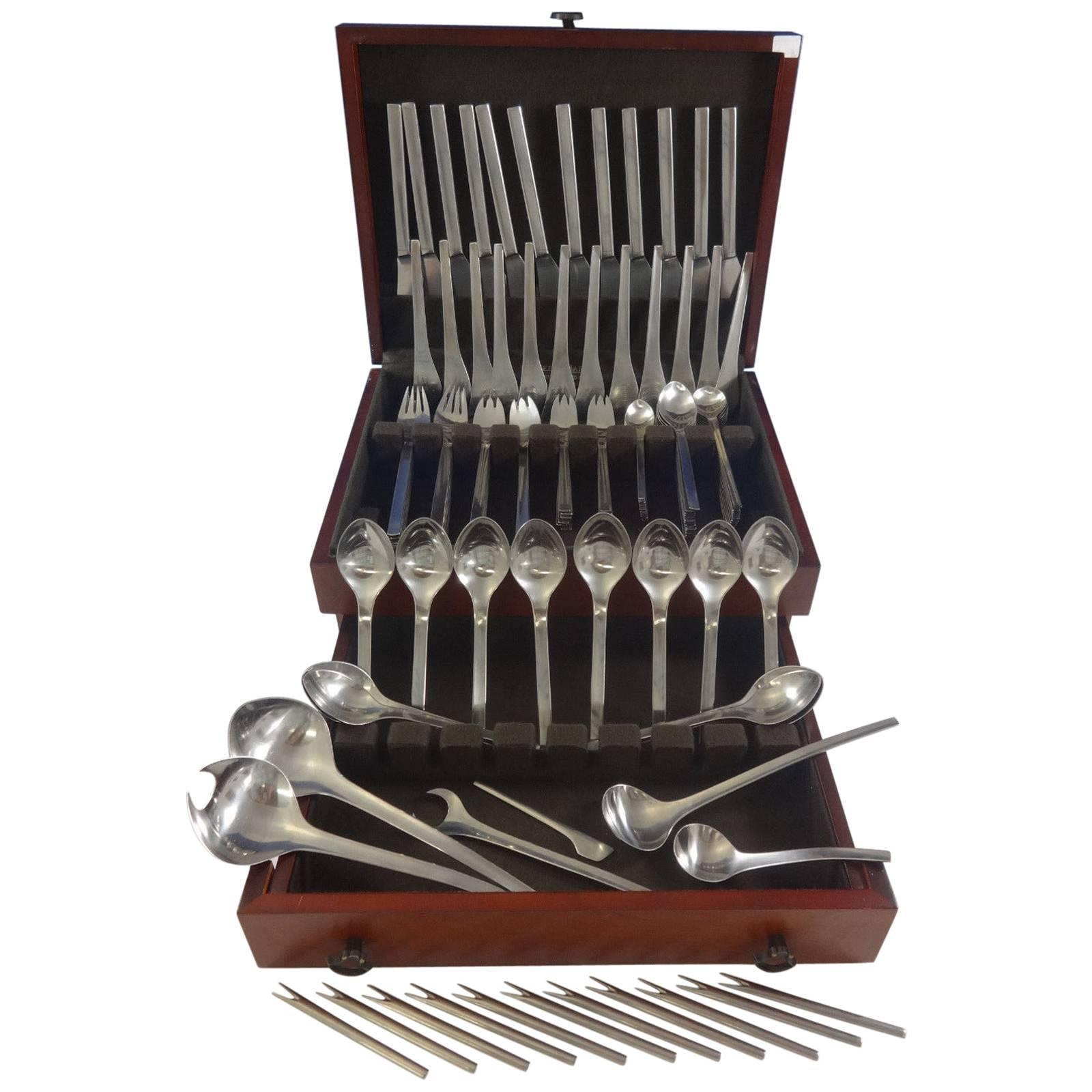 Tanaquil by Georg Jensen Stainless Steel Flatware Set For 12 Service Modernism