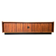 Vintage Mid Century Tambour Record Cabinet by Dillingham