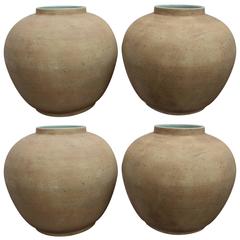Oviform and Baluster Shape Terra Cotta Jars