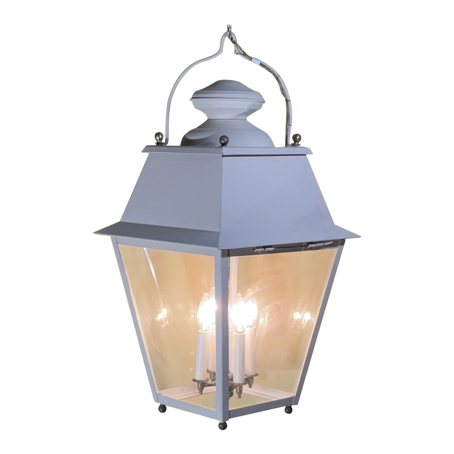 Lanterna a sospensione grande in ottone massiccio a quattro lati 30" X 15" X 15"