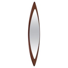 Specchio da parete a figura intera in teak di Stil Glass Donati 1960s