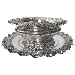 Gorgeous Sterling Silver Centerpiece and under Tray, circa 1900 by Mouser