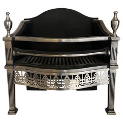 21st Century Polished Cast Iron Fireplace Basket