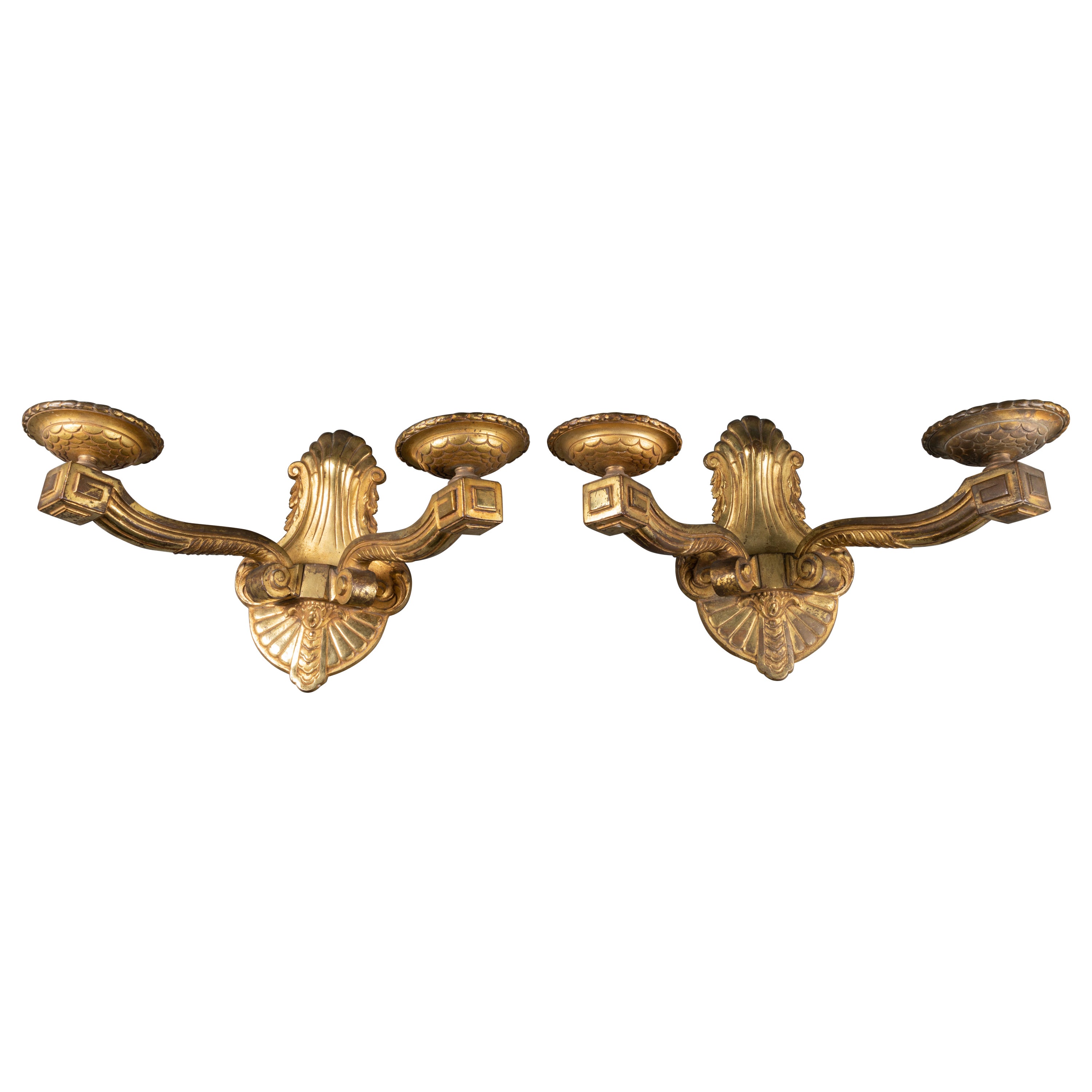 Coppia di appliques in bronzo art déco "oro vecchio" - Francia circa 1925 in vendita