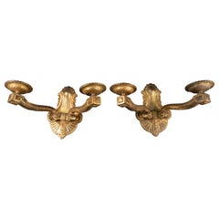 Pair of art deco "old gold gilt" bronze wall sconces - France circa 1925