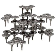 13 Design Candlesticks in White Metal, Can be Assembled into Modules 11