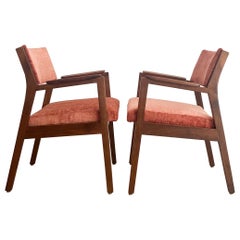 Pair of Mid Century Walnut Occasional Chairs by Alma - New Blush Upholstery