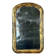 Antique French Louis Philippe Arch Top Giltwood Mirror with Character, c. 1840