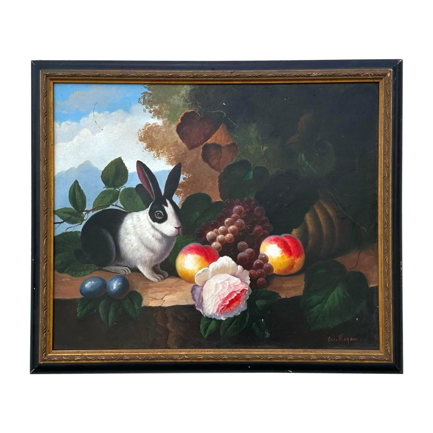 Vintage Boho Realist Still Life Oil on Canvas