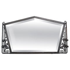 French Art Deco Ginkgo Biloba Wall Mirror, ca. 1920