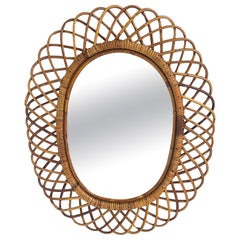 Italian Wicker Wall Mirror