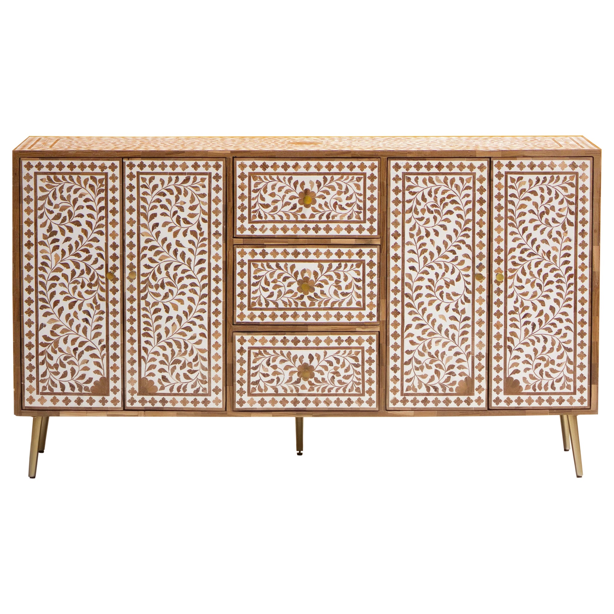 Buffet en marqueterie de bois de teck
