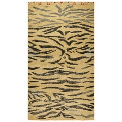 Rug & Kilim - Tapis en peau de tigre vieillie dans les tons or, noir et gris