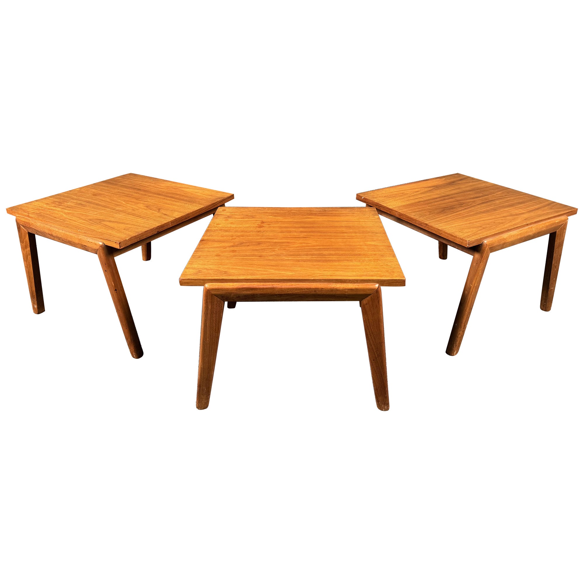 Satz von drei Endtischen aus Teakholz im Vintage-Stil im Angebot